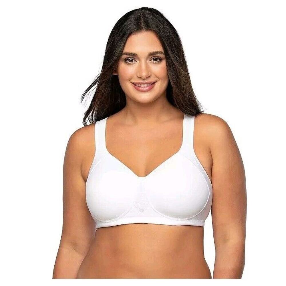 Vanity Fair 71500 Full Figure Wirefree Sports Bra Women's Size 42DDD White